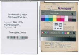 Entnazifizierung Aloys Tennagels , geb. 13.04.1897 (Landwirt)