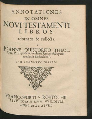 Annotationes In Omnes Novi Testamenti Libros : Cum Indicibus Idoneis