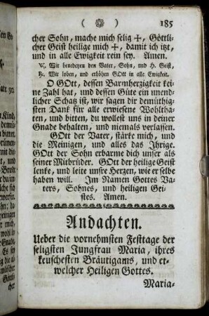 Andachten. - Am hohen Feste.