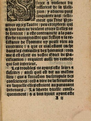 Av Roy. Sur le faict de l'Edict de Pacification