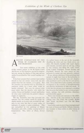 A recent exhibition of the work of Clarkson Dye in San Francisco