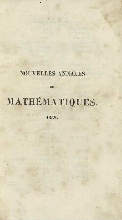 11: Nouvelles annales de mathématiques