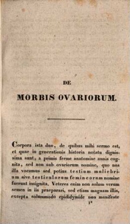 Diss. inaug. de morbis ovariorum