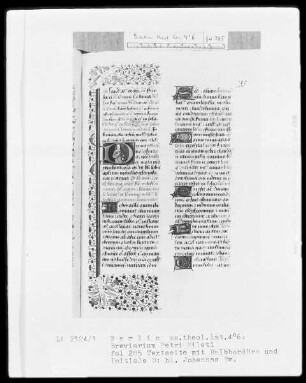 Breviarium Petri Mileti — Initiale D, darin der Evangelist Johannes, Folio 285recto