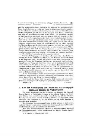 Aus der Vereinigung von Freuden der Pädagogik HERBART-ZILLERS in Unterfranken