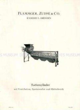 Sortierzylinder mit Ventilation, Speisewalze und Rüttelwerk