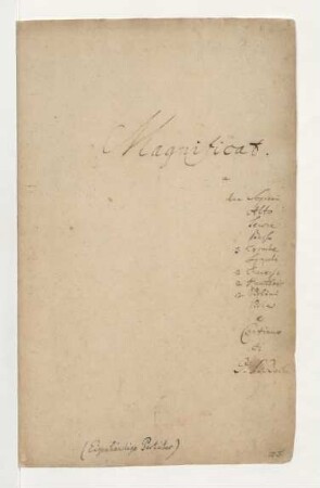 Magnificat; V (5), Coro, orch; D-Dur; BWV 243; BC E 14