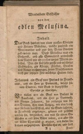 Wunderbare Geschichte von der edlen Melusina