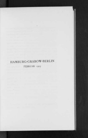 Hamburg-Grabow-Berlin Februar 1903