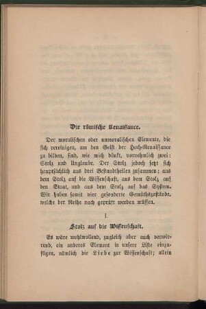 Die römische Renaissance.