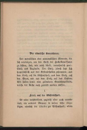 Die römische Renaissance.
