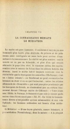 Chapitre VII: La connaissance médiate, le médiateur