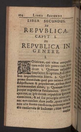 Liber secundus. De republica.
