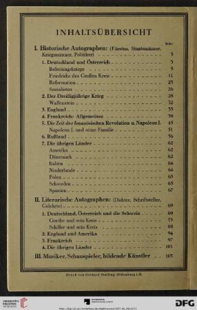 Inhaltsübersicht