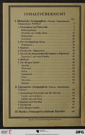 Inhaltsübersicht