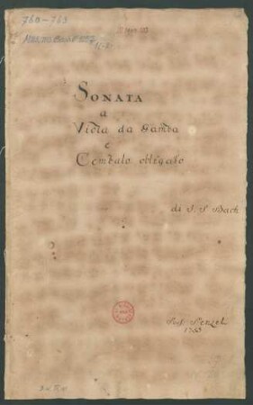 Sonaten; vla da gamba, cemb; D-Dur; BWV 1028