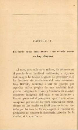 Capitulo II. Un duelo como hay pocos y un criado como no hay ninguno