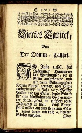 Viertes Capitel, Von Der Domm-Cantzel.