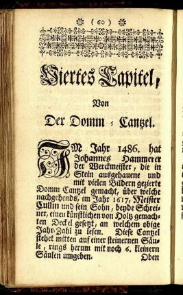 Viertes Capitel, Von Der Domm-Cantzel.