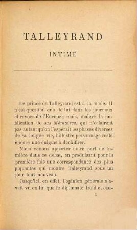 Talleyrand intime d'après sa correspondance inédite avec la Duchesse de Courlande : La Restauration en 1814