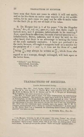 Transactions of societies.