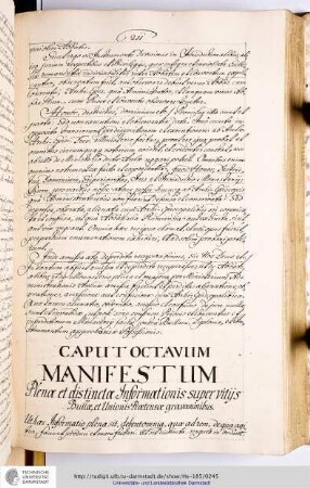 Caput octavum manifestum