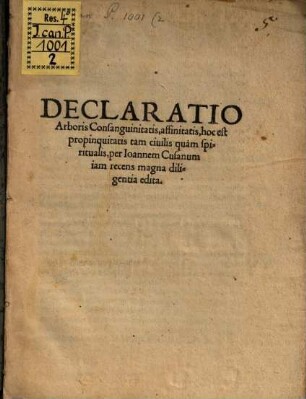 Declaratio arboris Consanquinitatis