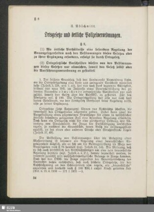II. Abschnitt. Ortsgesetze und örtliche Polizeiverordnungen