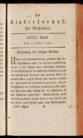 CCCXV. Stück, den 14. Julii, 1781