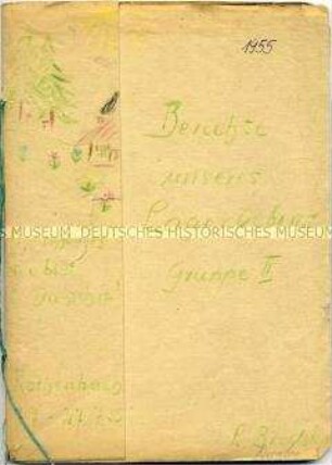 Heft mit handschriftlichen Erlebnisberichten aus einem Kinderferienlager