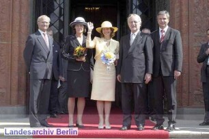 Empfang des schwedischen Königspaares Anlässlich des hundertjährigen Jubiläums der schwedischen Viktoriagemeinde. Berliner Rathaus (Mitte)