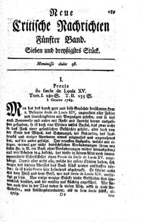 Sieben und dreyßigstes Stück.