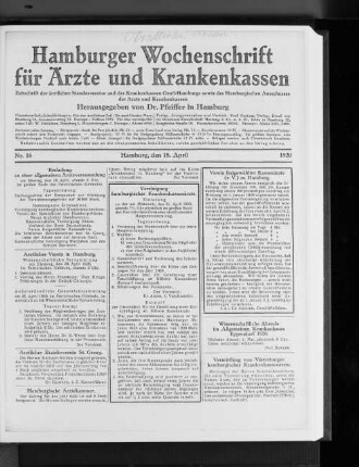 Ärztlicher Bezirksverein St. Georg.