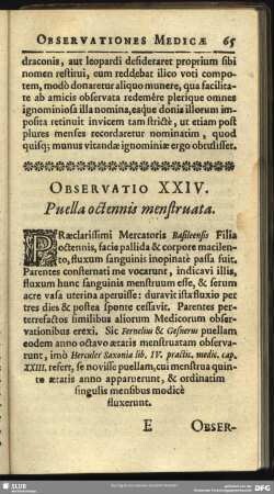 Observatio XXIV. Puella octennis menstruata