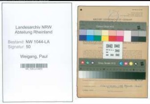 Entnazifizierung Paul Weigang , geb. 31.07.1897 (Kraftfahrer)