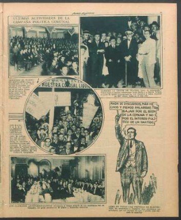 Últimas actividades de la campaña política comunal [Fotografías y cómic]]