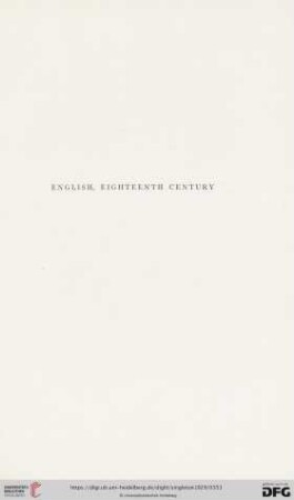 English, Eighteenth Century