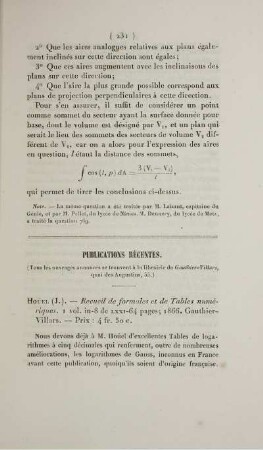 Publication récentes.