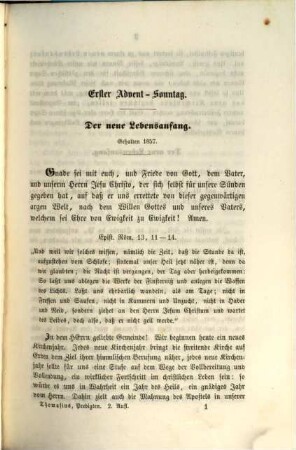 Predigten für alle Sonn- und Festtage des Kirchenjahres, 1. Advent bis Exaudi