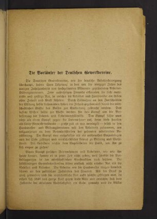 Die Vorläufer der Deutschen Gewerkvereine.