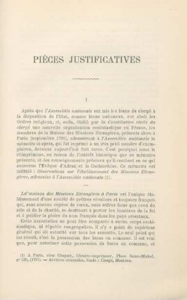 Pieces justificatives