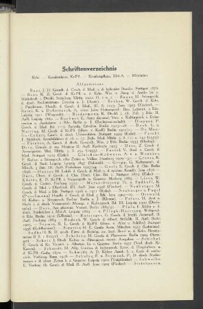 Schriftenverzeichnis