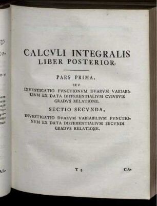 Pars Prima, Sev Investigatio Functionum Duarum Variabium Ex Data Differentialium Cuiusuis Gradus Relatione. Sectio Secunda.