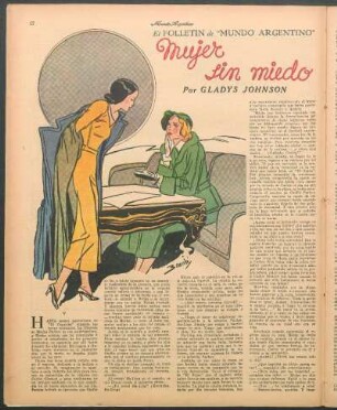 Mujer sin miedo : El folletín de "Mundo Argentino"