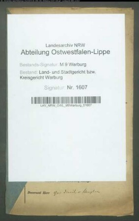 Erblasser: Lotze, Angela Gertrud, geb. Gieseler: