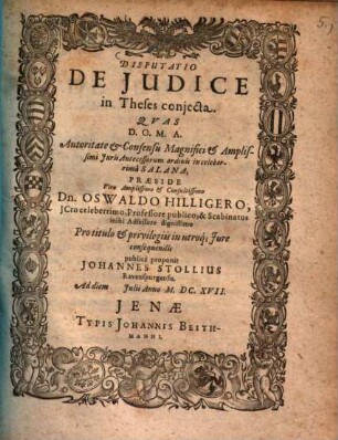 Disputatio de iudice in theses coniecta