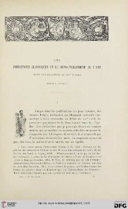 3. Pér. 19.1898: Les influences classiques et le renouvellement de l'art dans les Flandres au XVe siècle, [1]