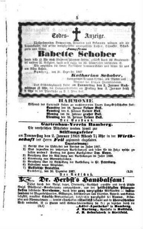 Bamberger Tagblatt. 1868, 1868, [1] = Jan. - Juni