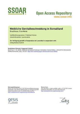 Weibliche Genitalbeschneidung in Somaliland