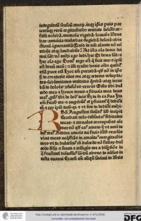 Sancti Augustini secundus liber incipit.